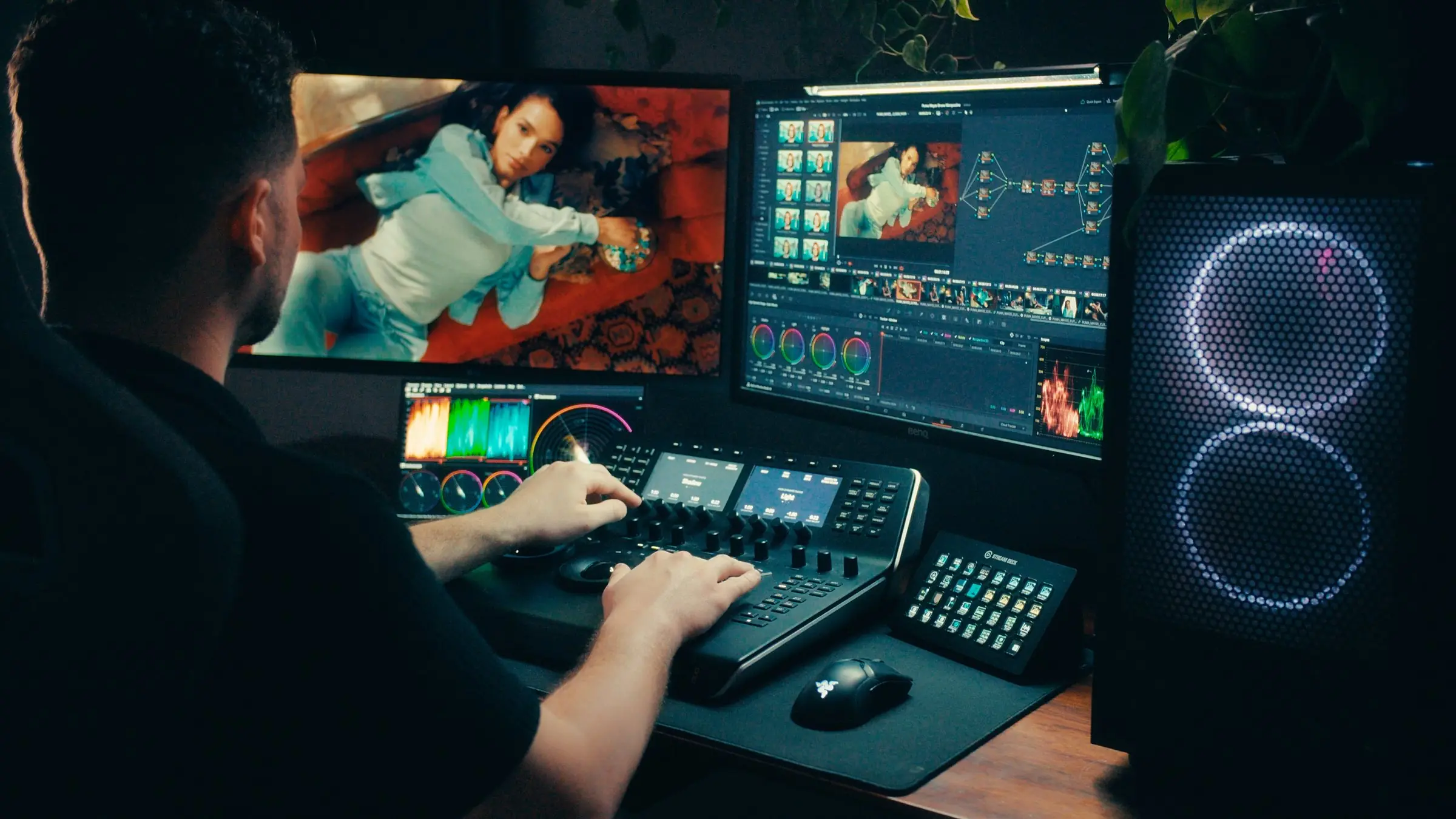 Danilo Navarro colorindo no DaVinci Resolve